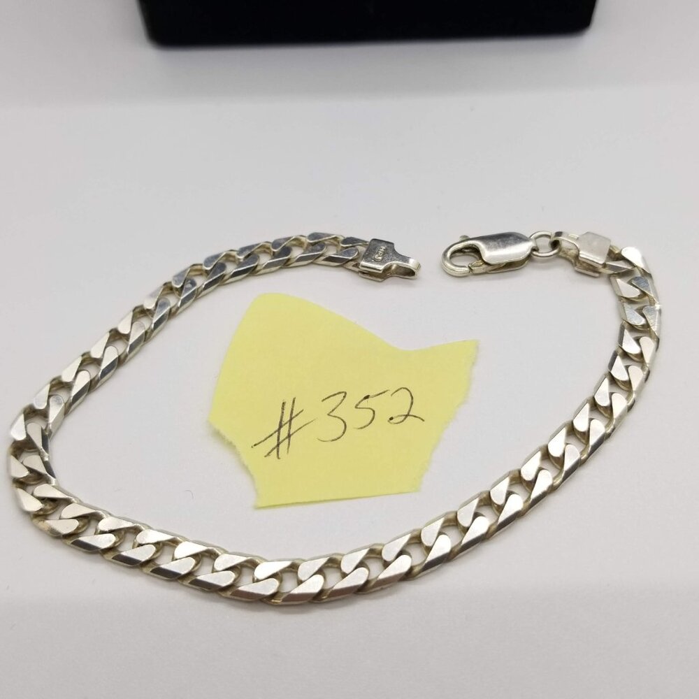 Sterling Silver Curb Chain Necklace and Bracelet set - Picture 5 of 10